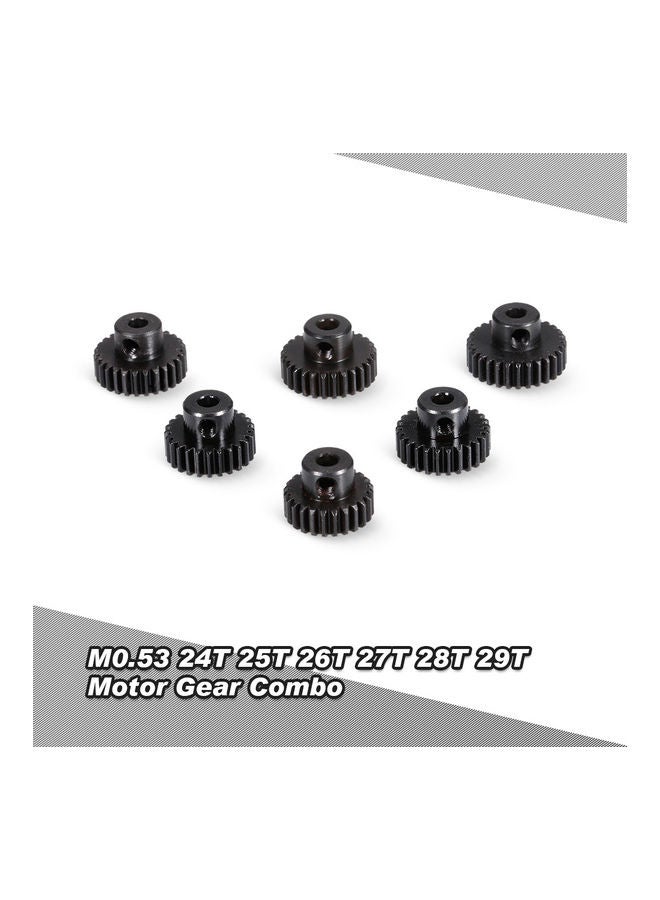 6-Piece Metal Pinion Motor Gear for 1/10 RC Buggy Car Monster Truck 8.5x2x4cm