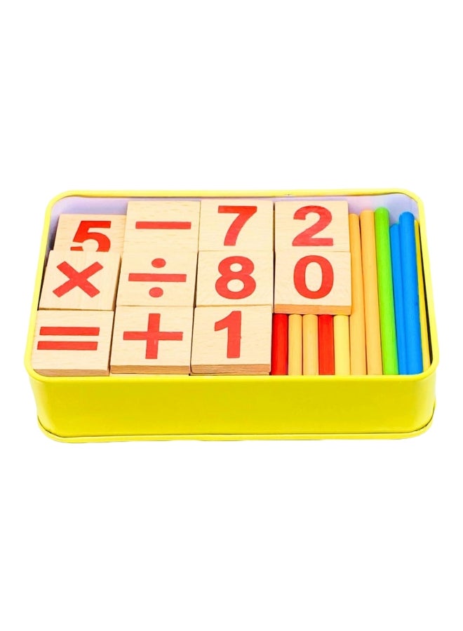 Alytimes Counting Stick Calculation Math Educational Toy, Wooden Number Cards And Counting Rods Box 13 x 8.5 x 3cm