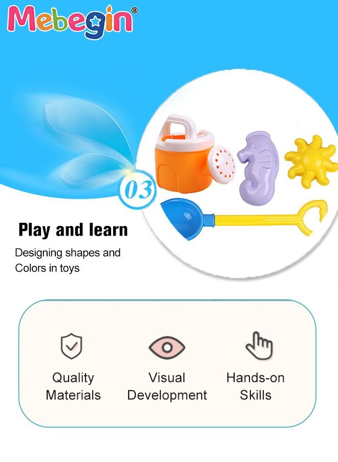 11 PCS Beach Toy Set with Sea Animals Molds, Hourglass and Beach Cart,  Complete Beach Sand Toys with Bright and Attractive Appearance, Fun Beach Sand Toys, Summer Outdoor Beach Game, Perfect Summer Outdoor Gift