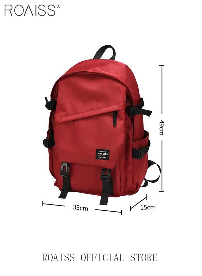 Classic Large Capacity Backpack  Multifunction Casual Water Resistant Oxford Double Shoulder School Bag