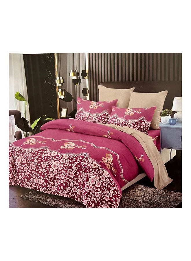 King Size Fitted Bed Sheet 6 Piece Set of 1 Fitted Bed Sheet, 1 Duvet Bed Cover, 2 Cushion Cover and 2 Pillowcase
