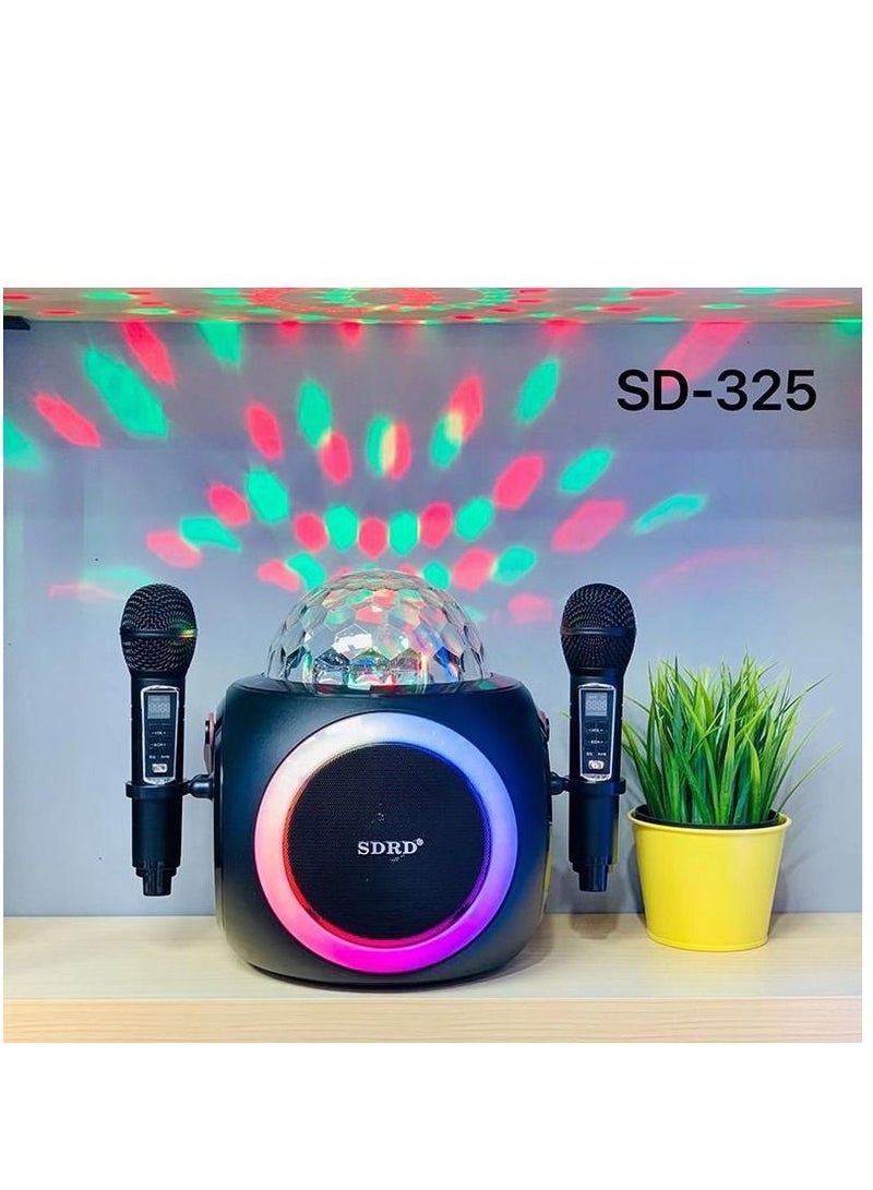 SDRD SD325 Home Wireless Bluetooth Speaker Set Audio Dual Microphone Integrated Machine LED Light Effect RGB Colorful Portable Bl