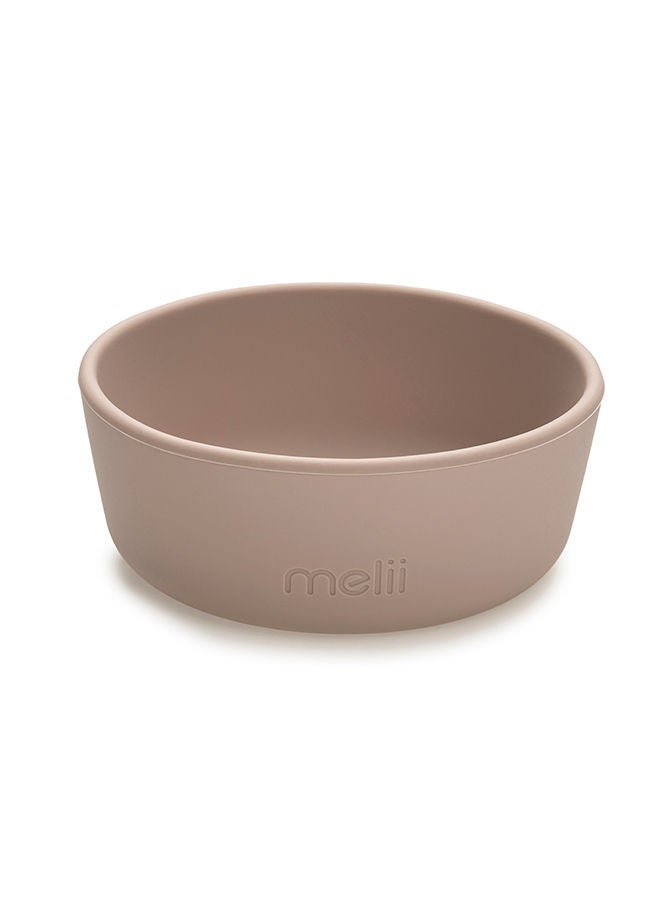 Non-Suction Silicone Plate, Bowl And Cup Set - Purple, Grey, Pink