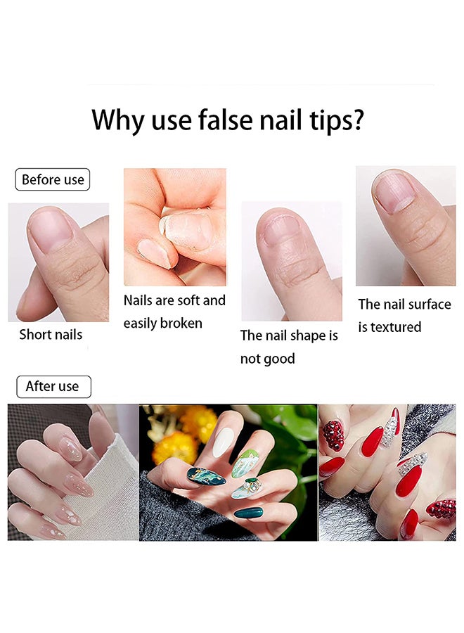 False Nail Tips Almond Clear BACNT500