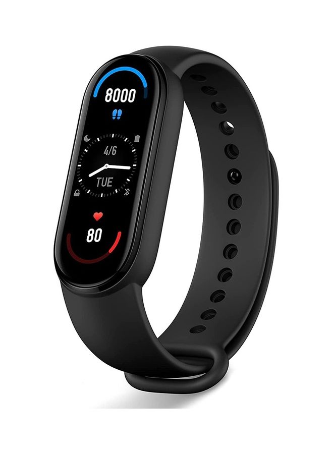 Smart Band 6 Sport Watch 1.56-inch AMOLED HD Screen 24H Heart Rate/Stress/Sleep Monitoring SpO2 & Female Health Tacking 5ATM Waterproof Black