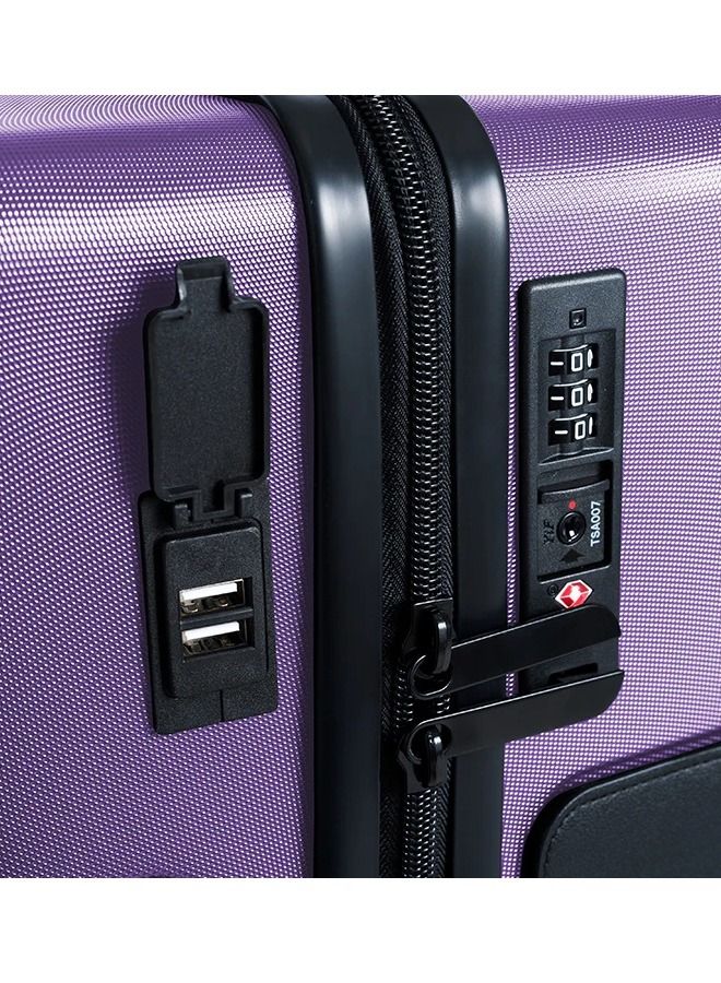 TACH V3 Connectable Hardcase Carry on Luggage Bag with TSA Lock and Water Bottle Holder 20 Inch Purple