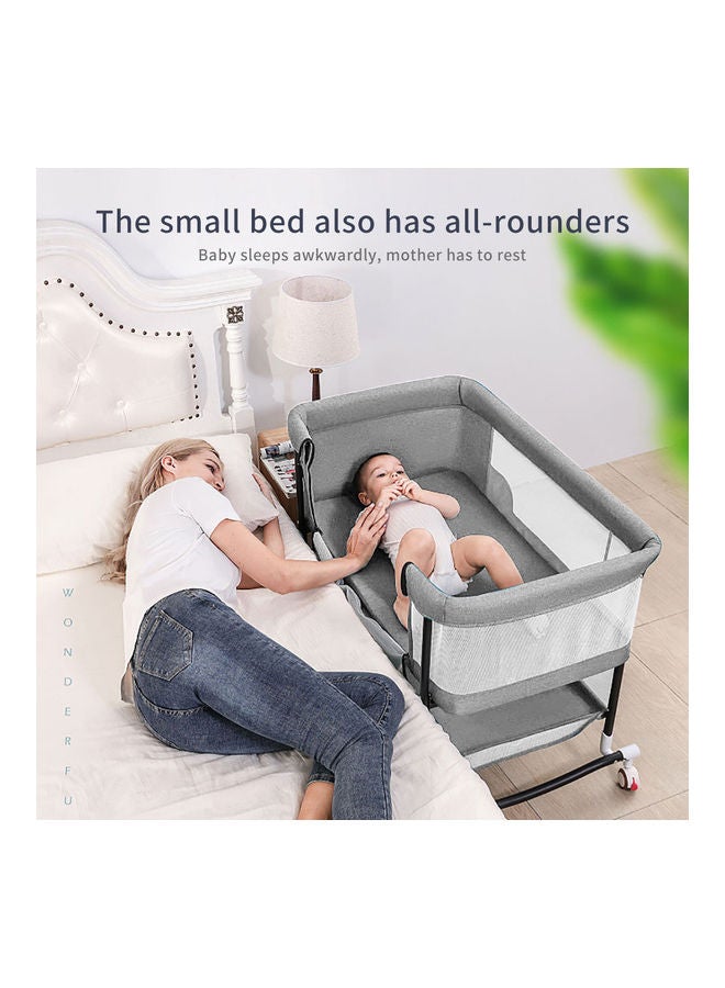 Grey Portable Child Sleeping Basket Bed European Style Folding Crib 9 12 Months