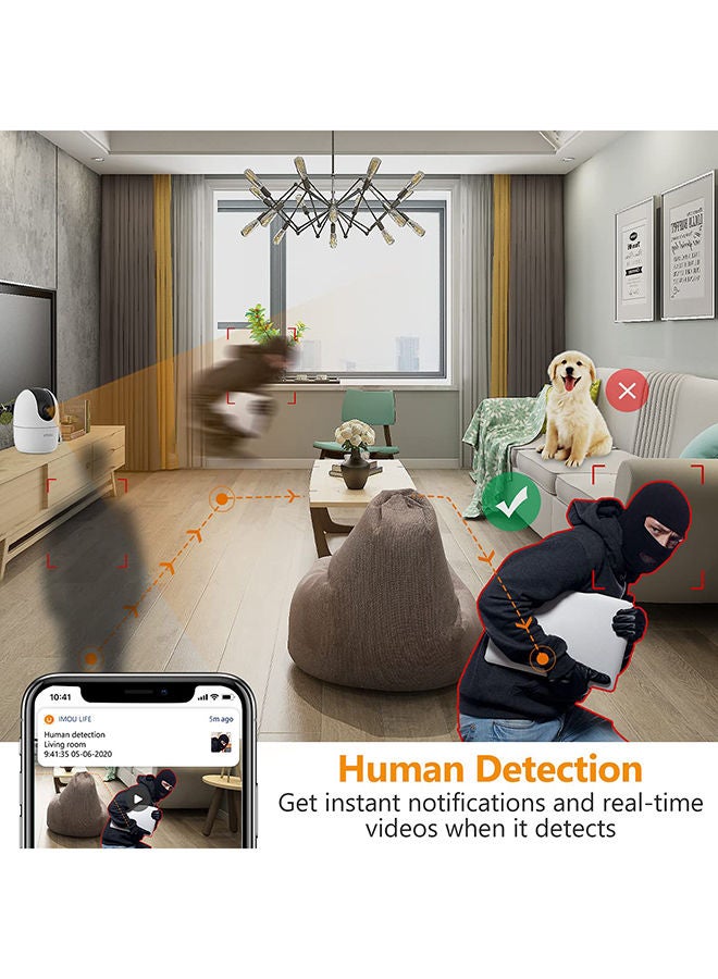 Ranger 2 360 Degree Security Camera Up To 256GB SD Card Support WiFi & Ethernet 1080P FHD Privacy Mode Alexa Google Assistant Human Detection 2-Way Audio Night Vision