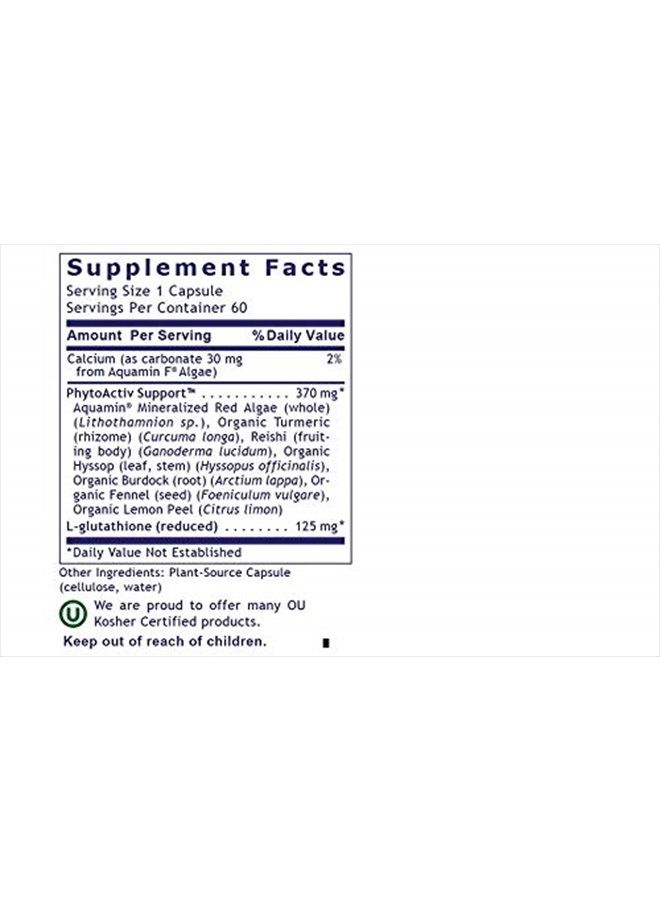Glutathione Complex - Supports Natural Detoxification, Liver & Immune Health - Contains Turmeric, Reishi, Hyssop, Burdock, Fennel & Lemon Peel - 60 Plant-Source Capsules