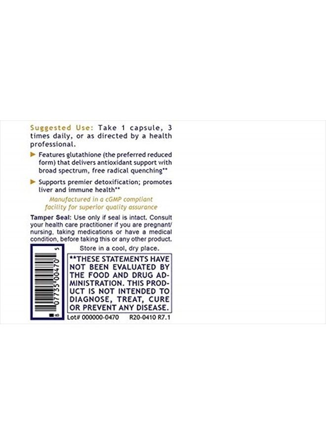 Glutathione Complex - Supports Natural Detoxification, Liver & Immune Health - Contains Turmeric, Reishi, Hyssop, Burdock, Fennel & Lemon Peel - 60 Plant-Source Capsules