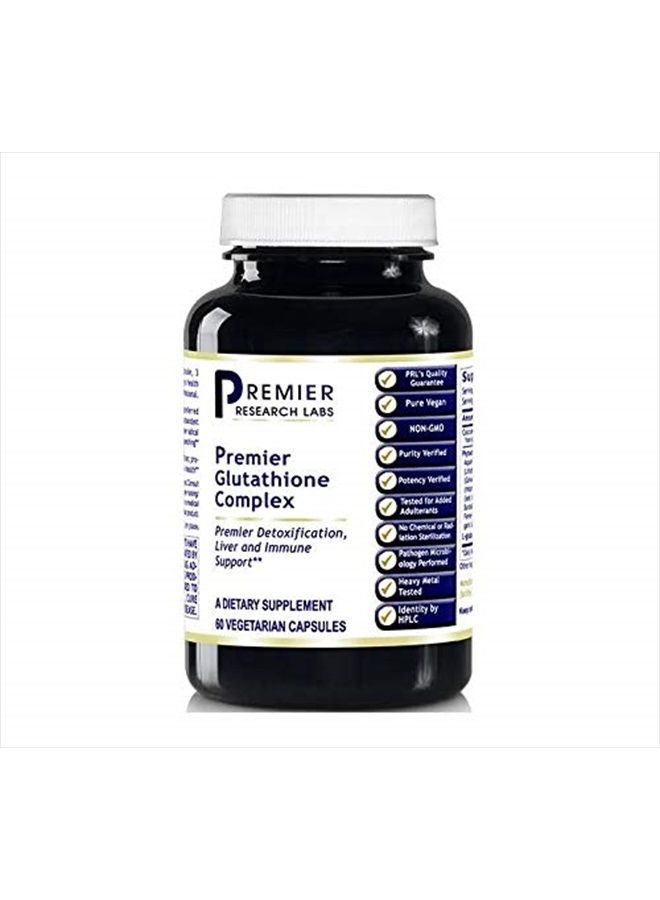 Glutathione Complex - Supports Natural Detoxification, Liver & Immune Health - Contains Turmeric, Reishi, Hyssop, Burdock, Fennel & Lemon Peel - 60 Plant-Source Capsules