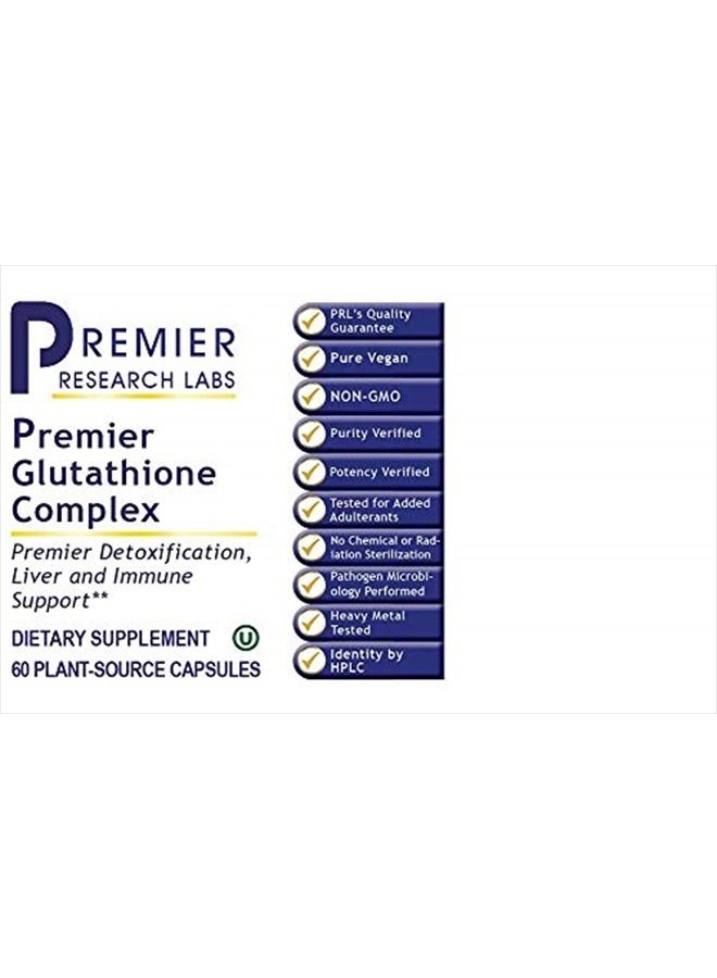 Glutathione Complex - Supports Natural Detoxification, Liver & Immune Health - Contains Turmeric, Reishi, Hyssop, Burdock, Fennel & Lemon Peel - 60 Plant-Source Capsules