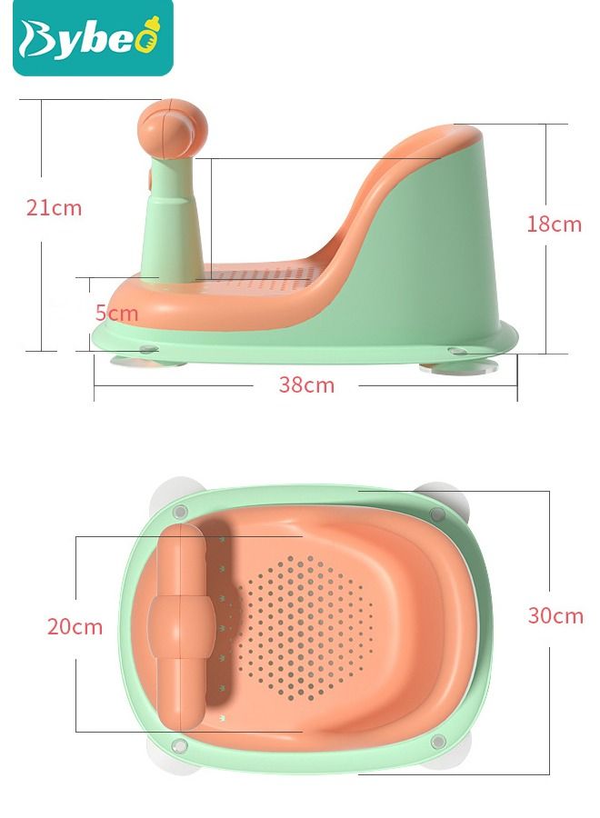 Baby Bath Seat With Shower Gift Set, Infants Bathtub Seats, Sit up Shower's Chair for Babies 6 Months & Up, Non-Slip Soft Mat, Secure Suction Cups