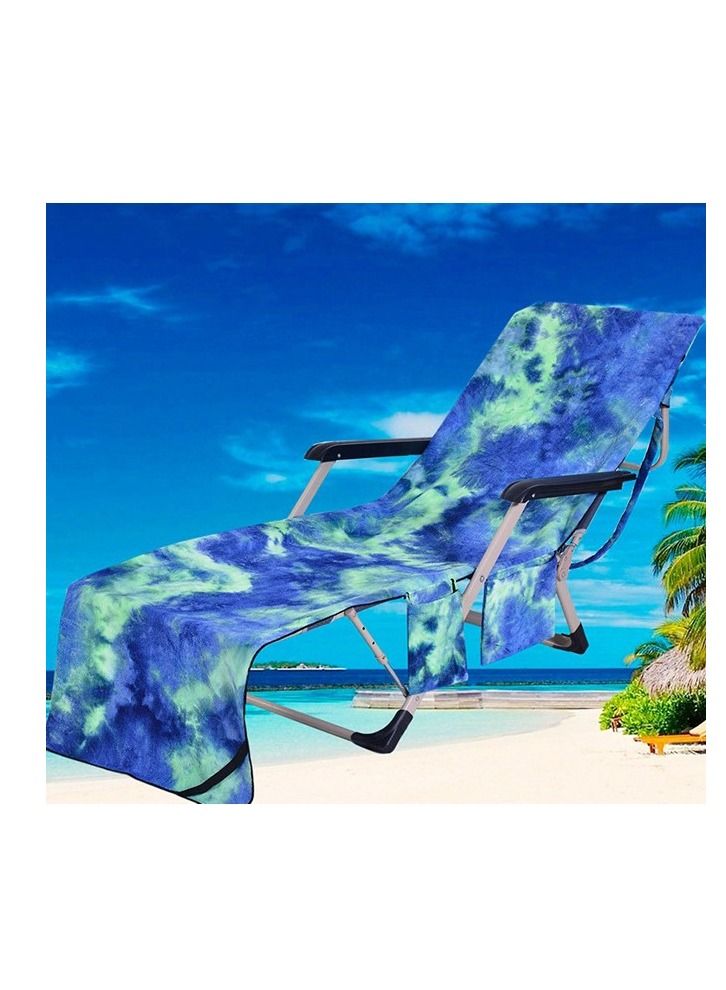 Lounge Chair Beach Towel Cover, Microfiber Large Pool Towels Recliners Towel Cover With Side Pockets Carrier For Holidays Sunbathing