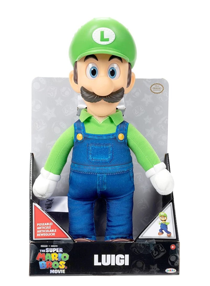 The Super Mario Bros. Movie Pose-able Luigi Plush 35cm