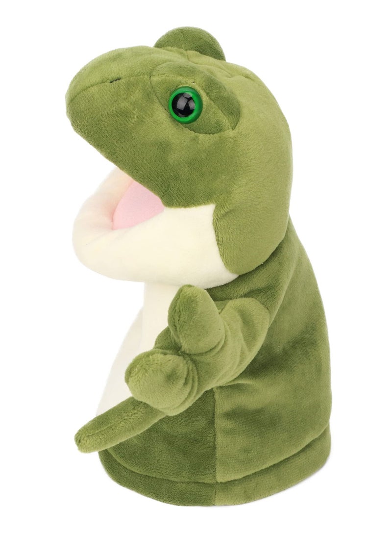 Hand Puppets Plush Toys Frog Open Mouth Hand Puppets Plush Animal Toys Movable Mouth Plush Stuffed Animal Toy for Creative Birthday Gift for Kids (10'')