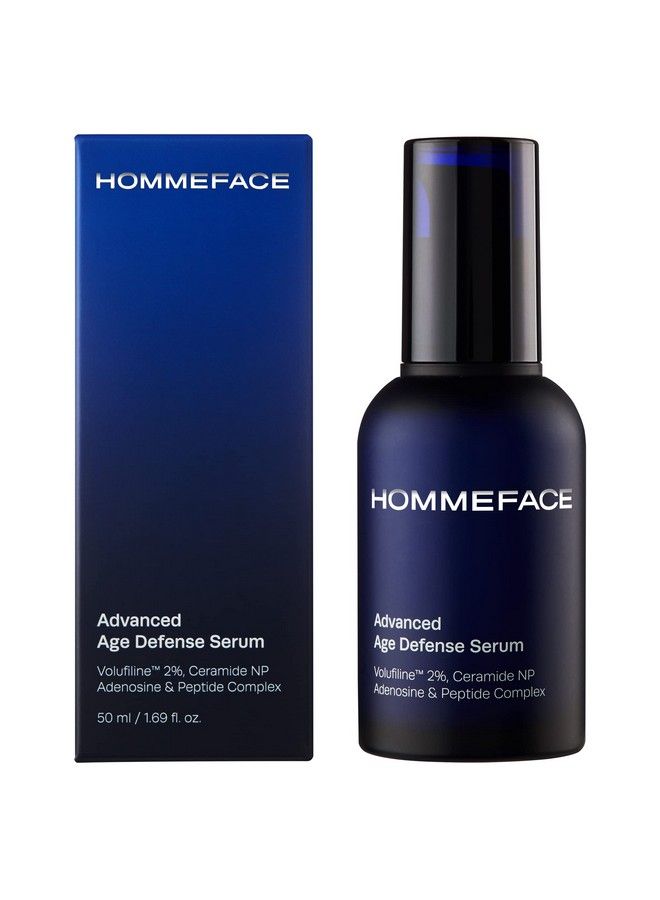 Advanced Age Defense Antiaging Serum For Men With Volufiline 2% Ceramide Collagen Hyaluronic Acid & Peptides 1.69 Fl.Oz.