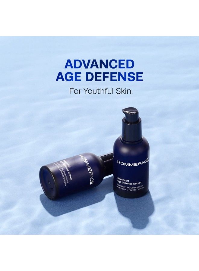 Advanced Age Defense Antiaging Serum For Men With Volufiline 2% Ceramide Collagen Hyaluronic Acid & Peptides 1.69 Fl.Oz.