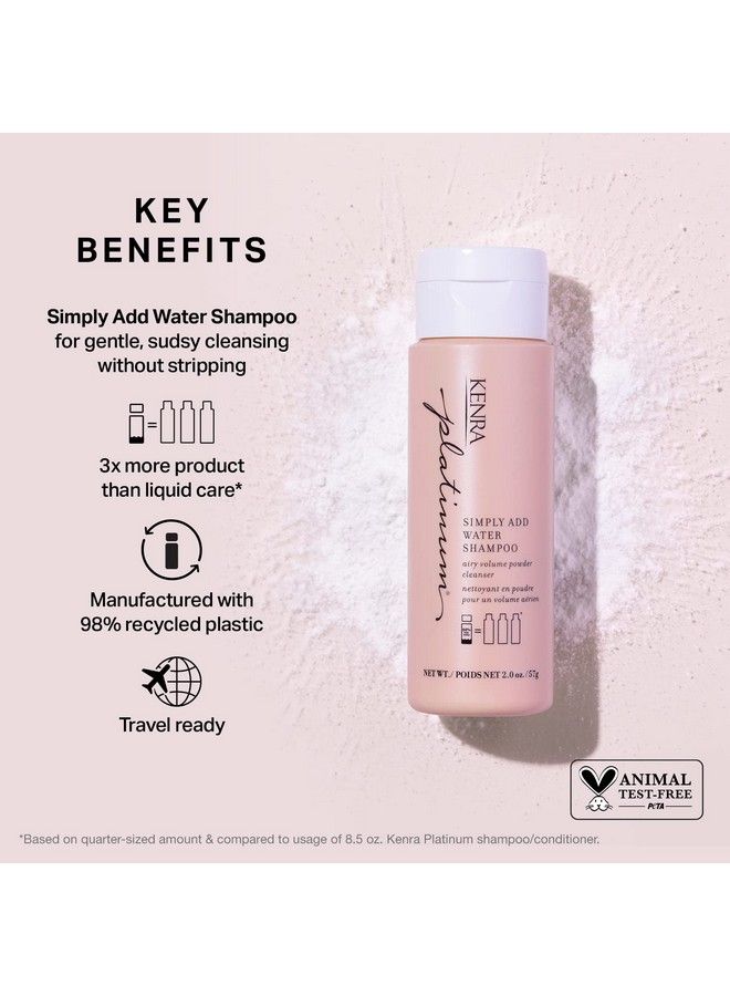 Kenra Platinum Simply Add Water Shampoo | Airy Volume Powder Cleanser | 2 Oz.