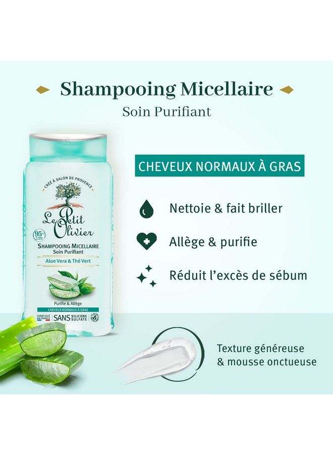 Purifying Micellar Shampoo Aloe Vera And Green Tea Cleanses Hair Reduce Excess Sebum Suitable For Normal To Oily Hair Free Of Silicones 8.45 Oz