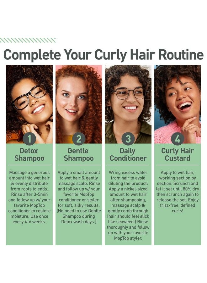 Curly Hair Products Set Treatment Routine For Curly Hair Detox Shampoo Gentle Shampoo Daily Conditioner Curly Hair Gel Moisturizing Lightweight Hold Haircare Bundle