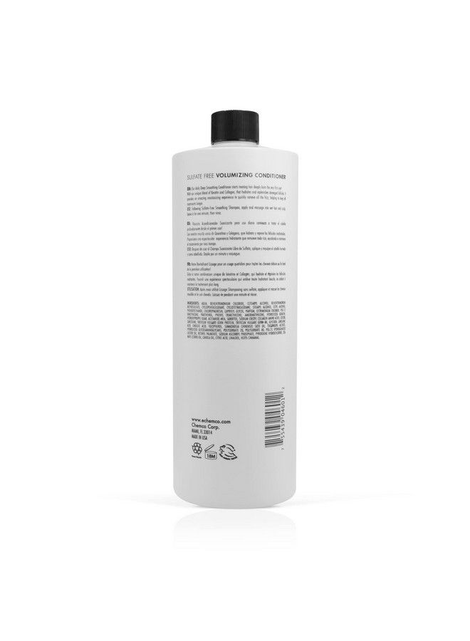 Volumizing Conditioner For Fine Hair With Keratin And Collagen Sulfate Free 32 Oz Add Thickness Hydrates And Enhances Hair Volume With Panthenol Vitamins And Jojoba Oil