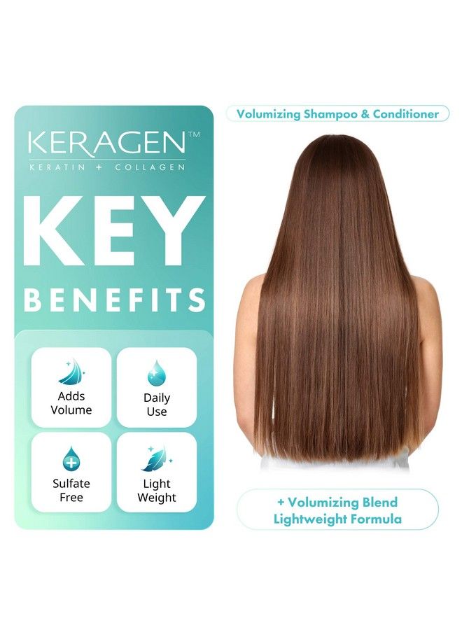 Volumizing Conditioner For Fine Hair With Keratin And Collagen Sulfate Free 32 Oz Add Thickness Hydrates And Enhances Hair Volume With Panthenol Vitamins And Jojoba Oil