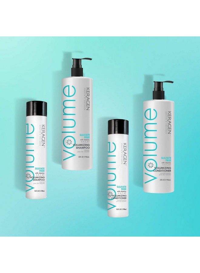 Volumizing Conditioner For Fine Hair With Keratin And Collagen Sulfate Free 32 Oz Add Thickness Hydrates And Enhances Hair Volume With Panthenol Vitamins And Jojoba Oil