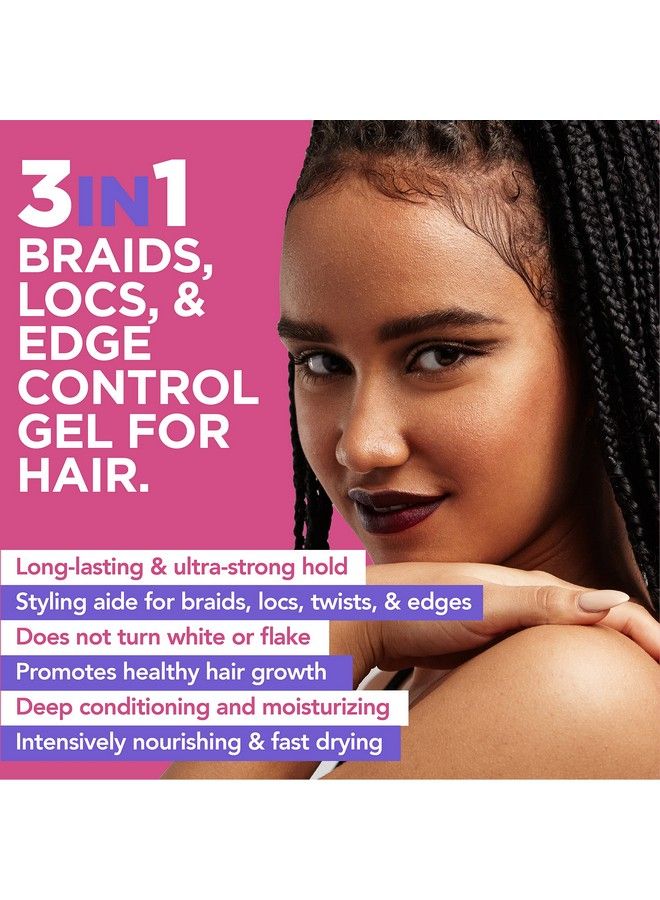 Slick N Slay Braiding Gel 3In1 Braid And Edge Gel Ultra Extreme Hold Gel For Hair Hydrating And Conditioning Shining Gel Fast Dry Locking Gel For Locs Twists Braids (Peach 17 Oz.)