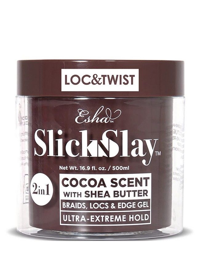 Slick N Slay Braiding Gel 3In1 Braid And Edge Gel Ultra Extreme Hold Gel For Hair Hydrating And Conditioning Shining Gel Fast Dry Locking Gel For Locs Twists Braids (Cocoa 17 Oz.)