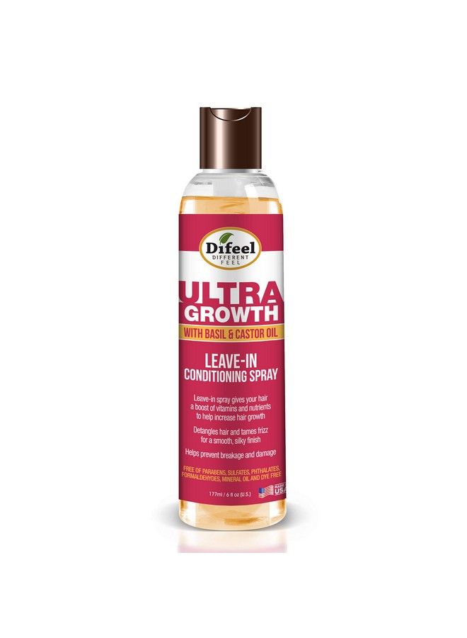 Ultra Growth Basil & Castor Hair Oil Leave In Conditioning Treatment 6 Oz. With Spray Cap & Dispensing Cap