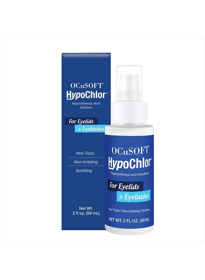 HypoChlor Spray - Non-Irritating Hypochlorous Acid Spray & Eyelid Cleanser Solution to Remove Oil & Debris- 2 fl oz