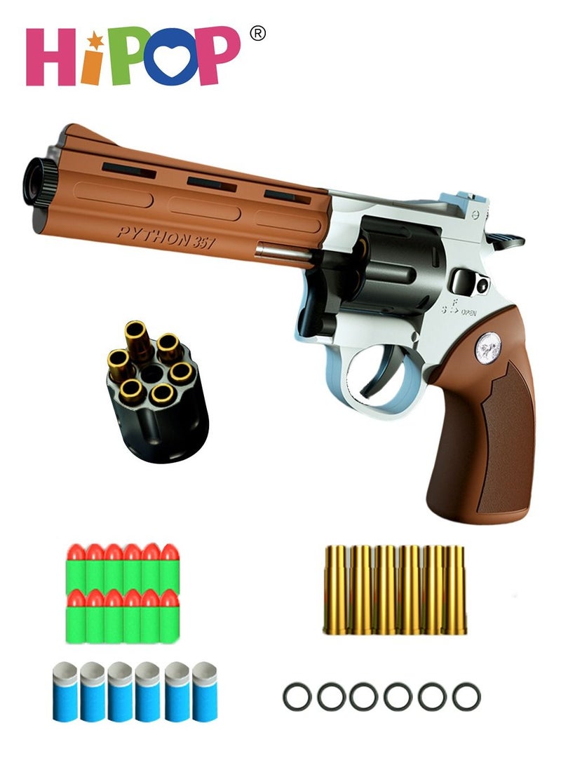 27.5cm Revolver Toy Gun for Kids,Gun Toy with Shell Ejecting Soft Bullet,Kids Eeducational Gun Toy
