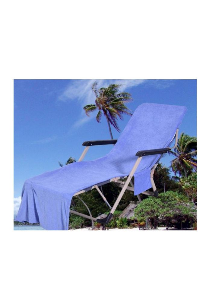 Lounge Chair Beach Towel Cover Microfiber Large Pool Towels Recliners Towel Cover With Side Pockets Carrier For Holidays Sunbathing