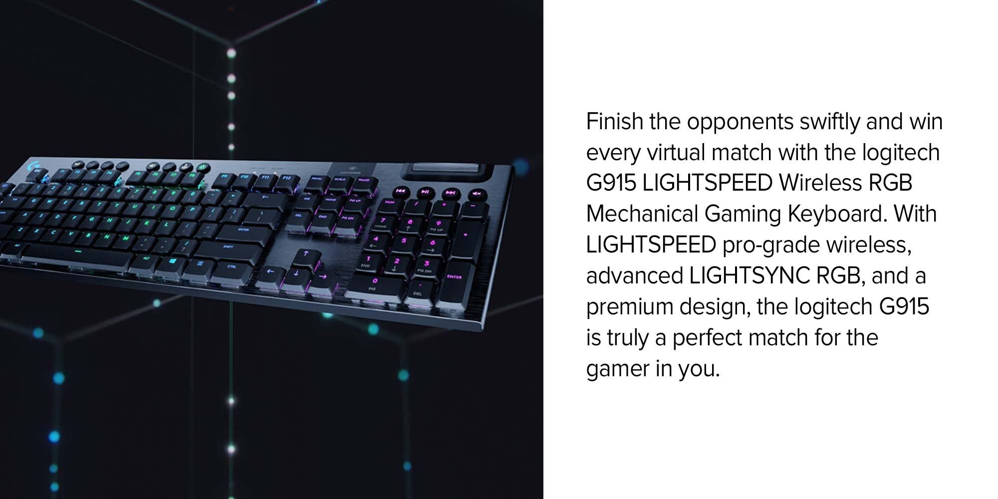 G915 Lightspeed RGB Mechanical Gaming Keyboard And Advanced Wireless And Bluetooth Support