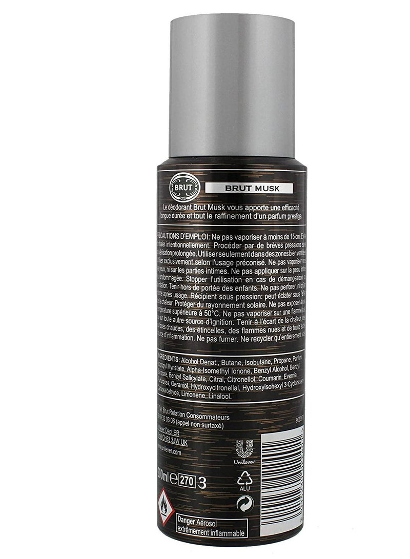 Brut Musk men's Deodorant spray 200ml - Pack of 6