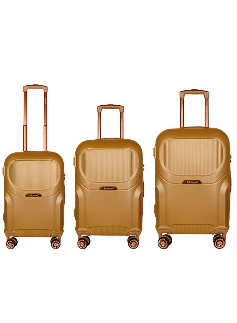 Trolley Luggage Sets 3 Piece Hard side Expandable Lightweight Durable Suitcase bag Sets Double Spinner Wheels TSA Lock Brown colour