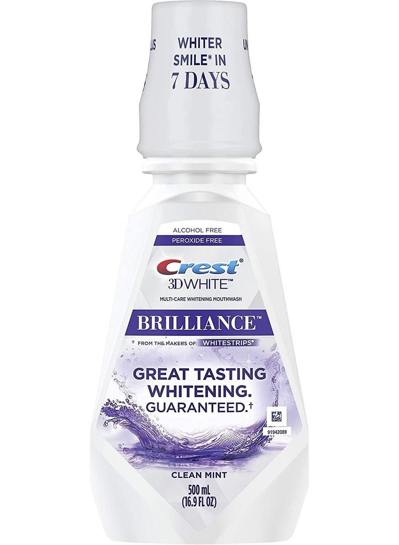 3D White Charcoal Whitening Toothpaste + 3D White Brilliance Clean Mint Free Whitening Mouthwash 16.9 Ounce