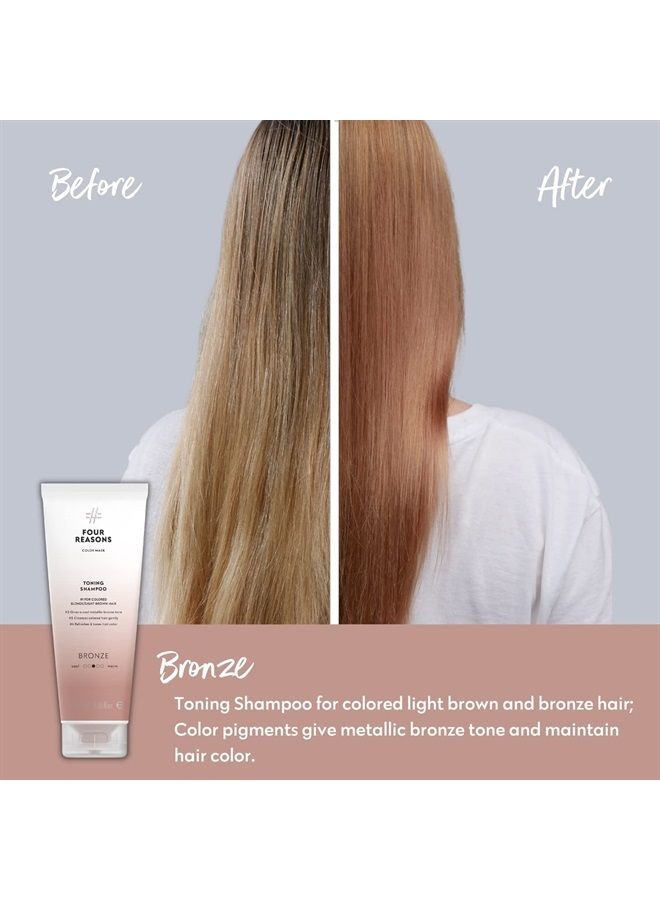 Color Mask Shampoo - Sulfate Free Toning Shampoo for Blonde and Light Brown Hair - Color Depositing Shampoo, VEGAN, 8.5 oz (Bronze)