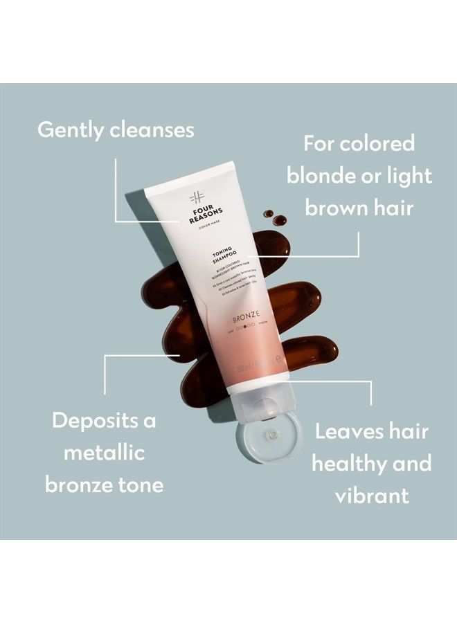 Color Mask Shampoo - Sulfate Free Toning Shampoo for Blonde and Light Brown Hair - Color Depositing Shampoo, VEGAN, 8.5 oz (Bronze)