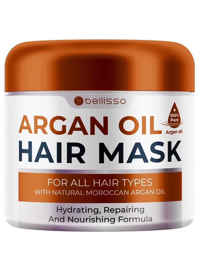 Moroccan Argan Oil Hair Mask - Deep Moisturizing Conditioner Treatment for Dry Damaged Frizzy and Color Treated Hair - Hydrating Product, Split End Moisturizer – Professional Salon Grade Products
