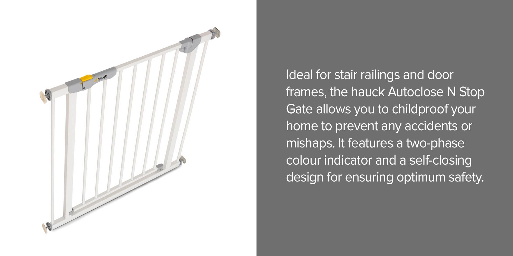 Autoclose N Stop Double Metal Safety Gate Lock for Newborn, White - 597255