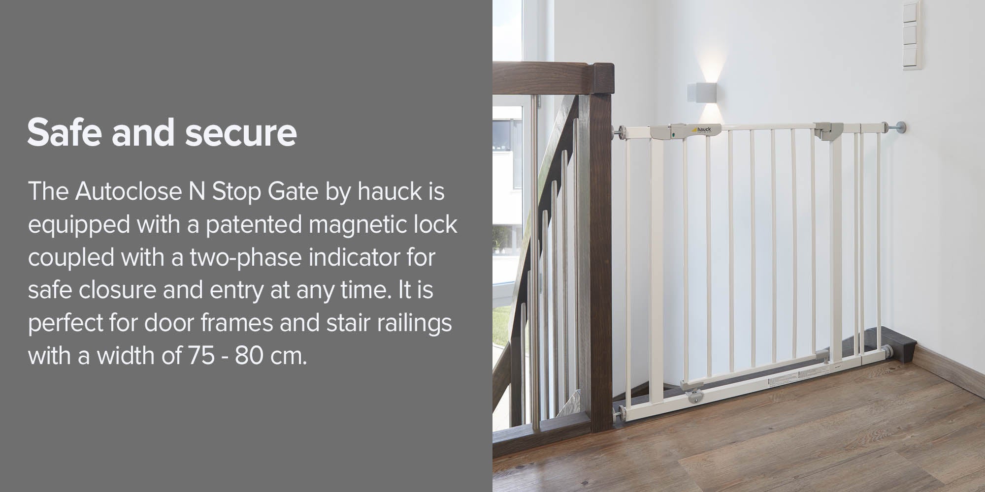 Autoclose N Stop Double Metal Safety Gate Lock for Newborn, White - 597255