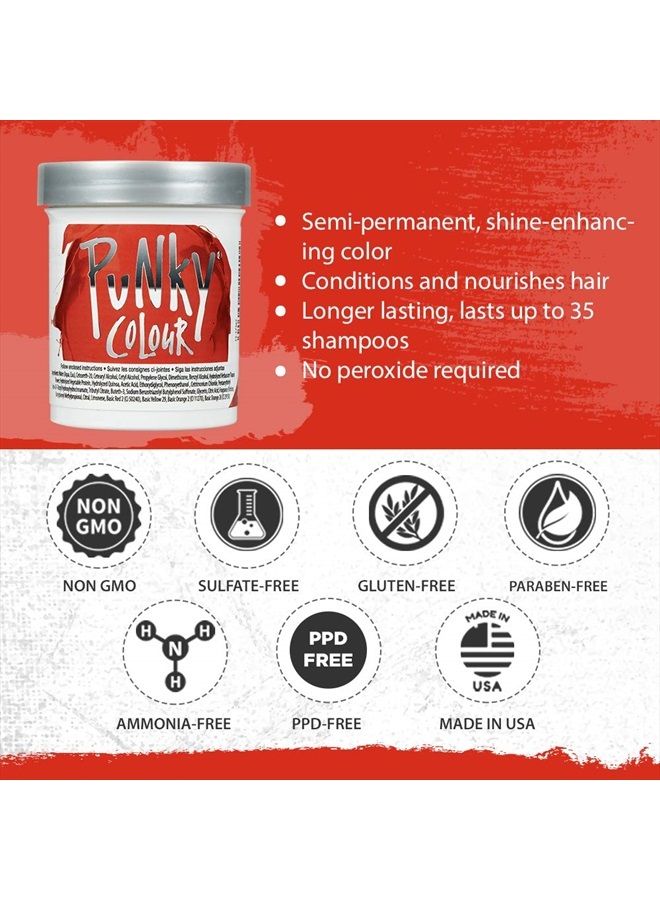 Fire Semi Permanent Conditioning Hair Color, Non-Damaging Hair Dye, Vegan, PPD and Paraben Free, Transforms to Vibrant Hair Color, Easy To Use and Apply Hair Tint, lasts up to 25 washes, 3.5oz