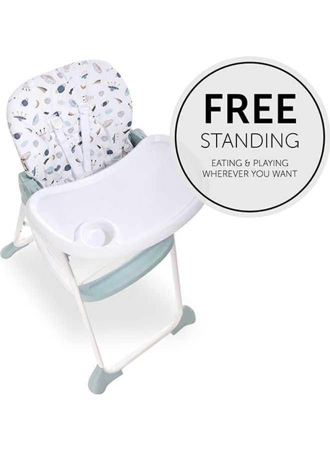 High Chair Sit N Fold, For Children From 6 Months To 15 Kg, Compact Foldable, Adjustable Back And Tray, Large Storage Basket, Space