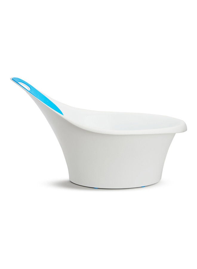 Sit and Soak Baby Bath Tub with Built-In Support Bump and Padded Foam Back Rest, Bonus Pull-Tab Drain and Storage Hook, 0-12 Months, White