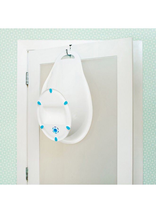 Sit and Soak Baby Bath Tub with Built-In Support Bump and Padded Foam Back Rest, Bonus Pull-Tab Drain and Storage Hook, 0-12 Months, White