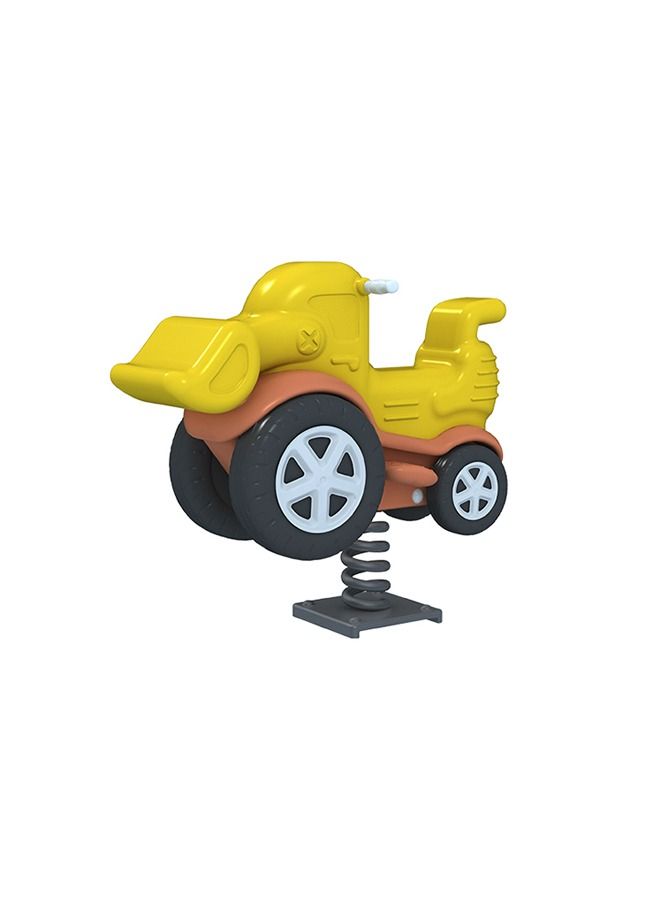 Kids Playground Spring Rocking Toy Infant Cartoon Car-Shaped With Wheels Children Rocking Chair