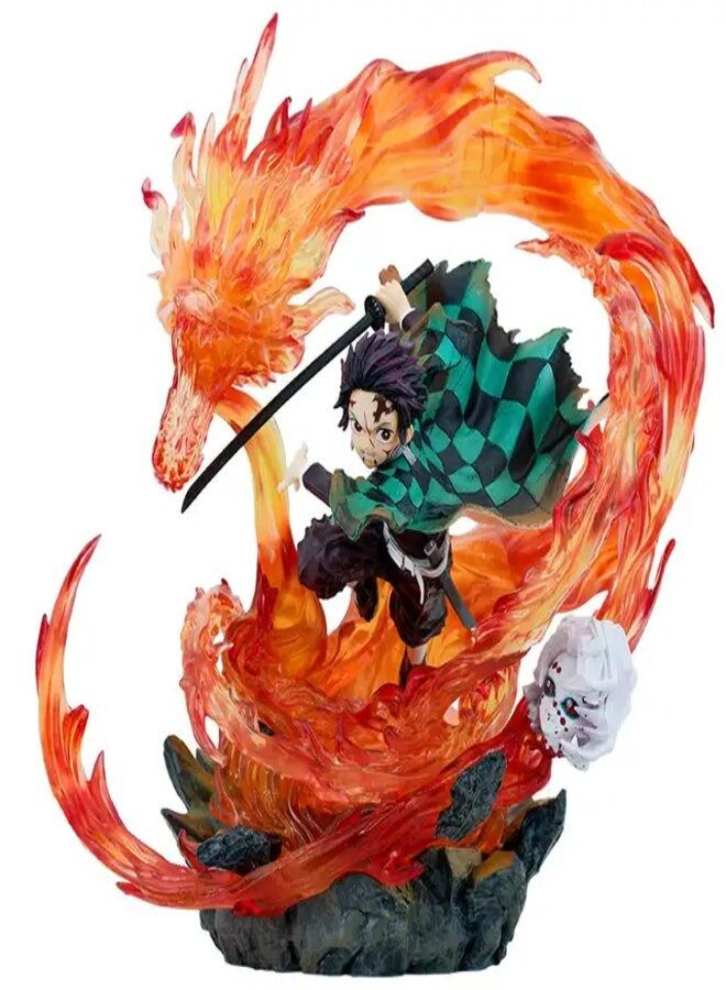 Kamado Tanjiro Rui Fire Dragon Figure With Remote