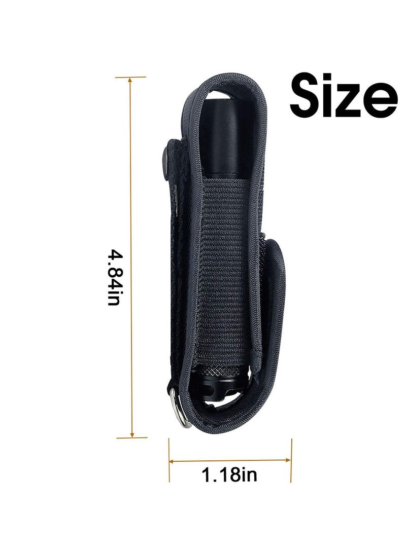 Flashlight Holster 2pcs Set, Flashlight Holder Belt Carry Case Nylon Fabric Flashlight Pouch Ultra-Thick Flashlight Cover Portable Waist Bag for Flashlights for Outdoor Camping Hiking